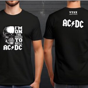 MEN'S COTTON T-SHIRT  ACDC White color print on chest