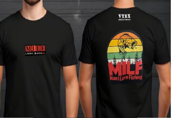 MEN'S COTTON T-SHIRT  MILF Print on Chest