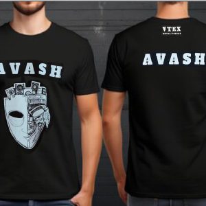 MEN'S COTTON T-SHIRT AVASH white print