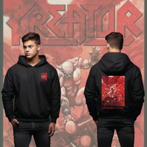 Mens Long Sleeve COTTON TERRY FLECE Drawstring Pullover Hoodie  Printed Graphic Comfy Hooded  KREATOR 1