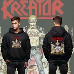 Mens Long Sleeve COTTON TERRY FLECE Drawstring Pullover Hoodie  Printed Graphic Comfy Hooded  KREATOR 2