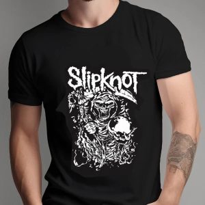 MEN'S COTTON T-SHIRT SLIPKNOT WHITE PRINT