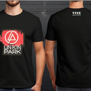 MEN'S COTTON T-SHIRT LINKINPK Red New Print on chest