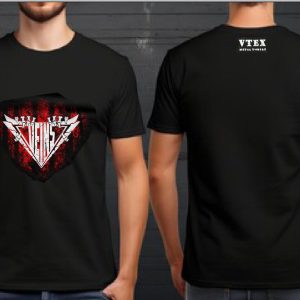 MEN'S COTTON T-SHIRT VEINS white red print on chest and back side