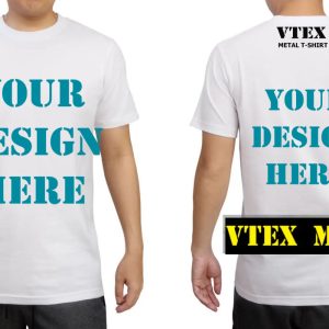 MEN'S COTTON T-SHIRT Your Design print on chest of  White version