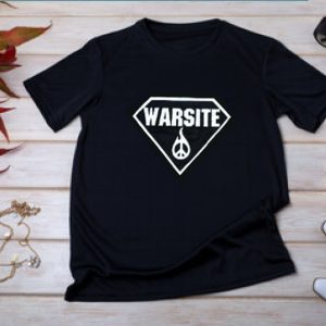 MEN'S COTTON T-SHIRT WARSITE Black Version Print on chest and back side