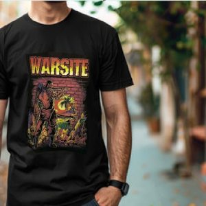 MEN'S COTTON T-SHIRT WARSITE Brown color print on chest and back side
