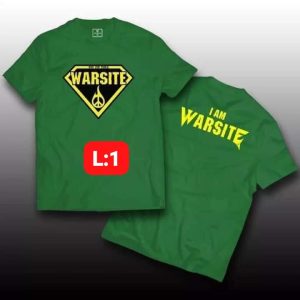 MEN'S COTTON T-SHIRT WARSITE Green Version Print on chest and back side