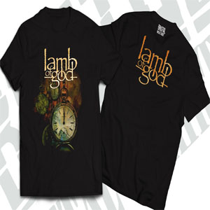 Mens Cotton T-shirt Lamp of GOD Clock Print on chest