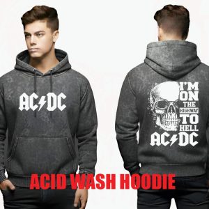 Men's Long Sleeve COTTON inside brush TERRY FLECE - Drawstring Pullover Printed -SOLID - Comfy Hoodie -hudi - Hudy- ACDC- ACID WASH version