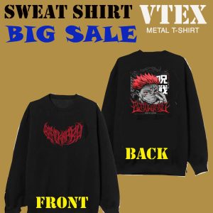 MEN'S COTTON TERRY FLECE SWEAT SHIRT SOLID BLACK COLOR WITH  Chaina - 1    PRINT