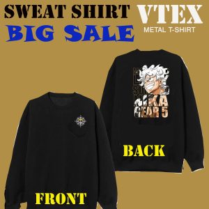 MEN'S COTTON TERRY FLECE SWEAT SHIRT SOLID BLACK COLOR WITH  CHAINA    PRINT