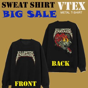 MEN'S COTTON TERRY FLECE SWEAT SHIRT SOLID BLACK COLOR WITH  KILL SWITCH   PRINT
