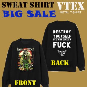 MEN'S COTTON TERRY FLECE SWEAT SHIRT SOLID BLACK COLOR WITH  LAMP OF GOD PRINT